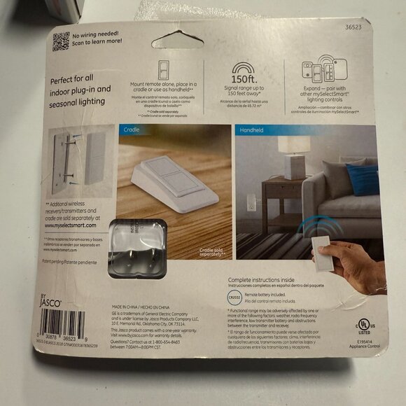 GE MySelectSmart Wireless Remote Control Light Switch 1 Outlet White - Picture 3 of 10